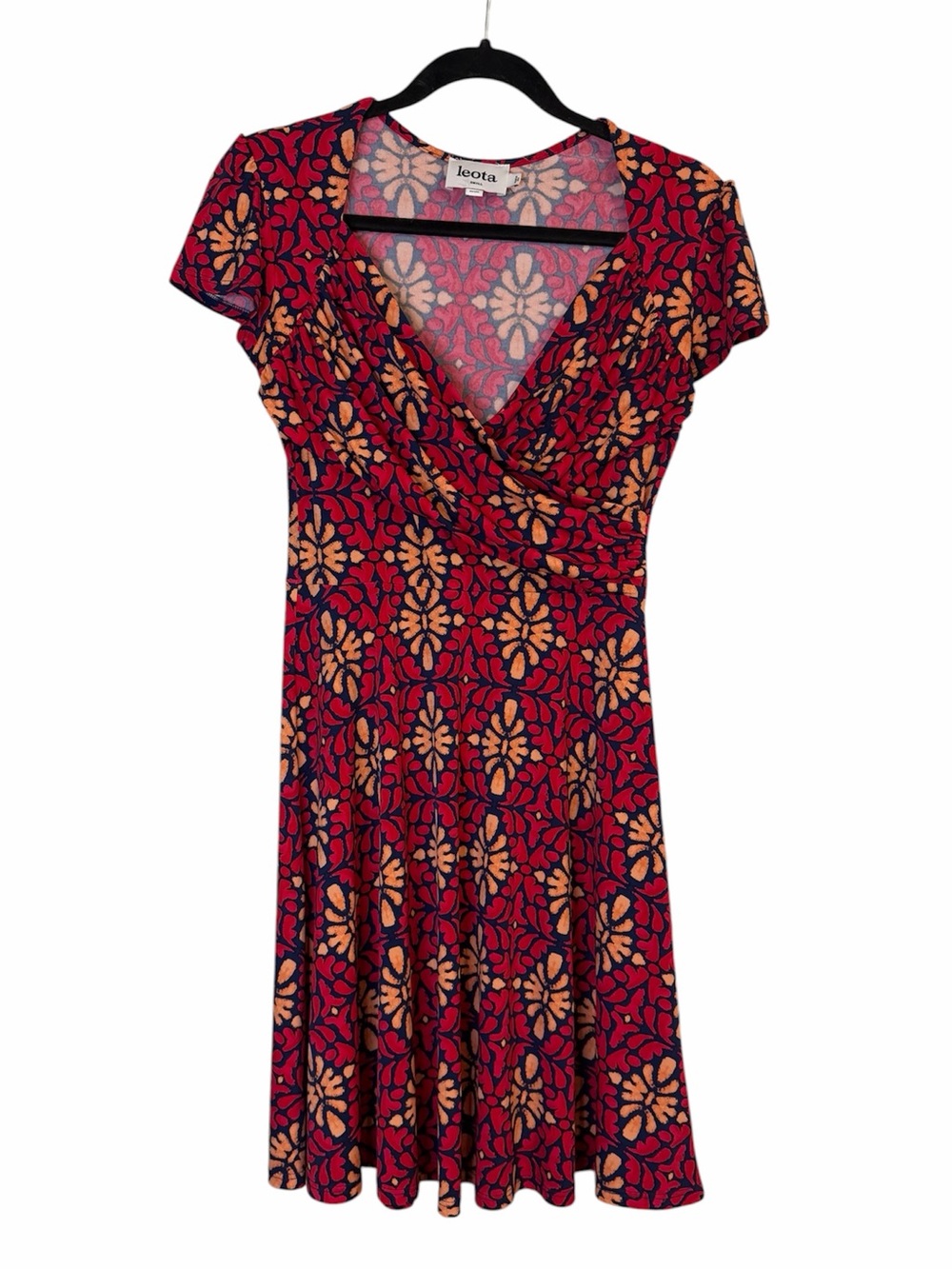 Leota Floral Fsux Wrap-Front Mini Dress